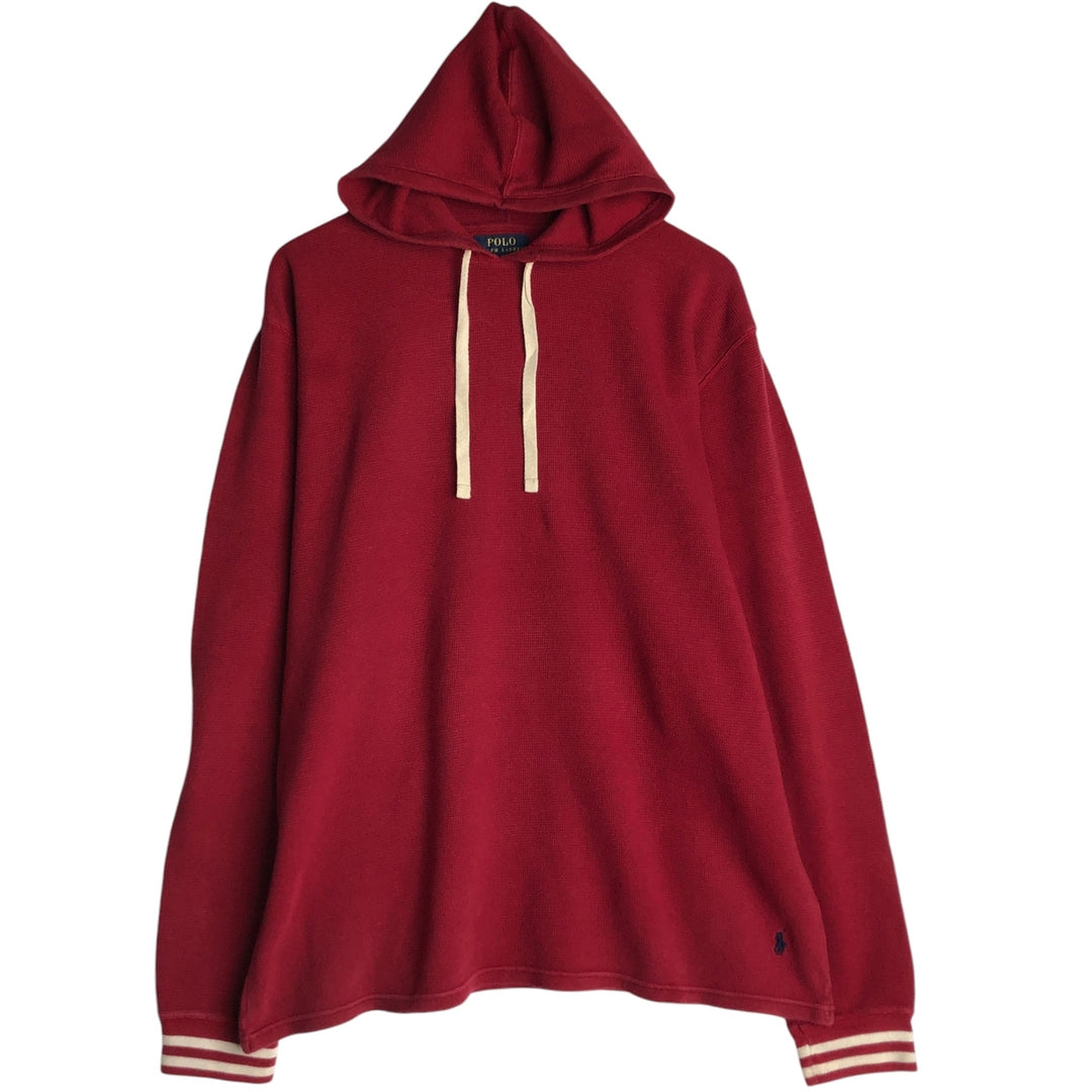 Ralph Lauren POLO RALPH LAUREN Hooded Thermal T-Shirt, Waffle, Men's XL cotton red type Vintage Second Hand