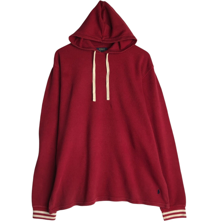Ralph Lauren POLO RALPH LAUREN Hooded Thermal T-Shirt, Waffle, Men's XL cotton red type Vintage Second Hand