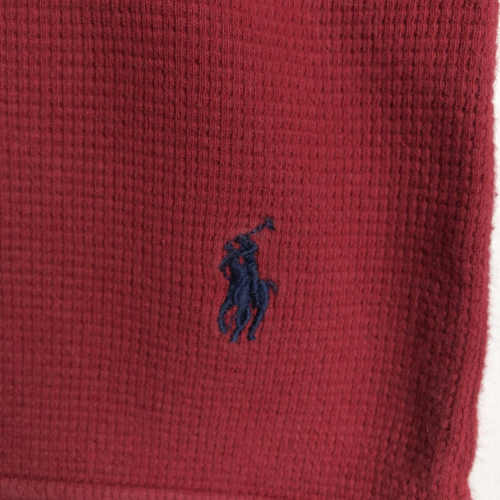 Ralph Lauren POLO RALPH LAUREN Hooded Thermal T-Shirt, Waffle, Men's XL cotton red type Vintage Second Hand