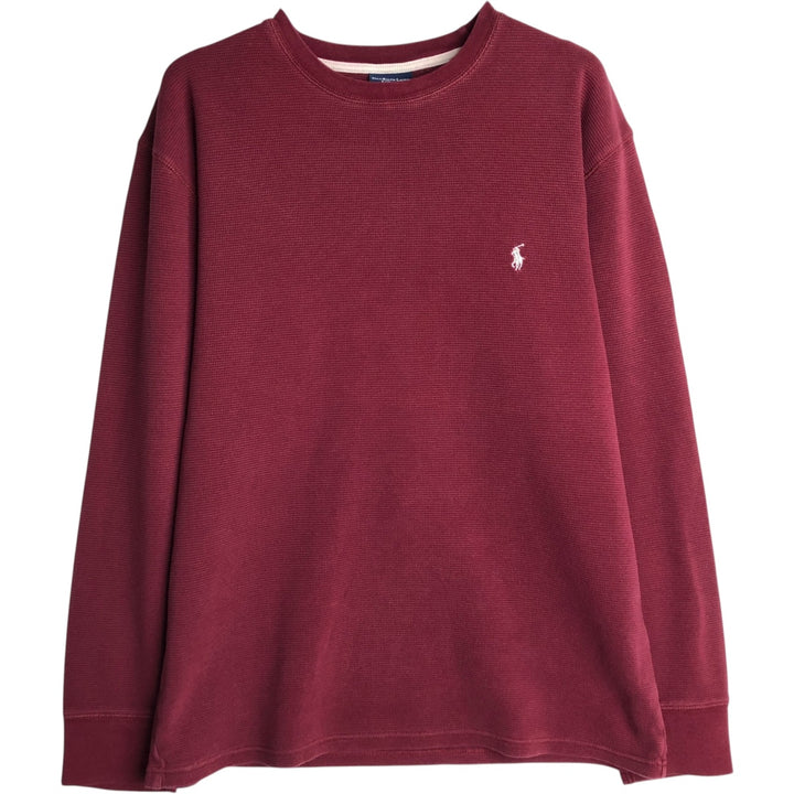 Ralph Lauren POLO RALPH LAUREN SLEEPWEAR Thermal Long T-shirt Waffle Men's XL cotton wine-red Vintage Second Hand