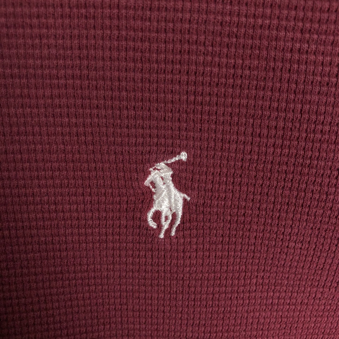 Ralph Lauren POLO RALPH LAUREN SLEEPWEAR Thermal Long T-shirt Waffle Men's XL cotton wine-red Vintage Second Hand