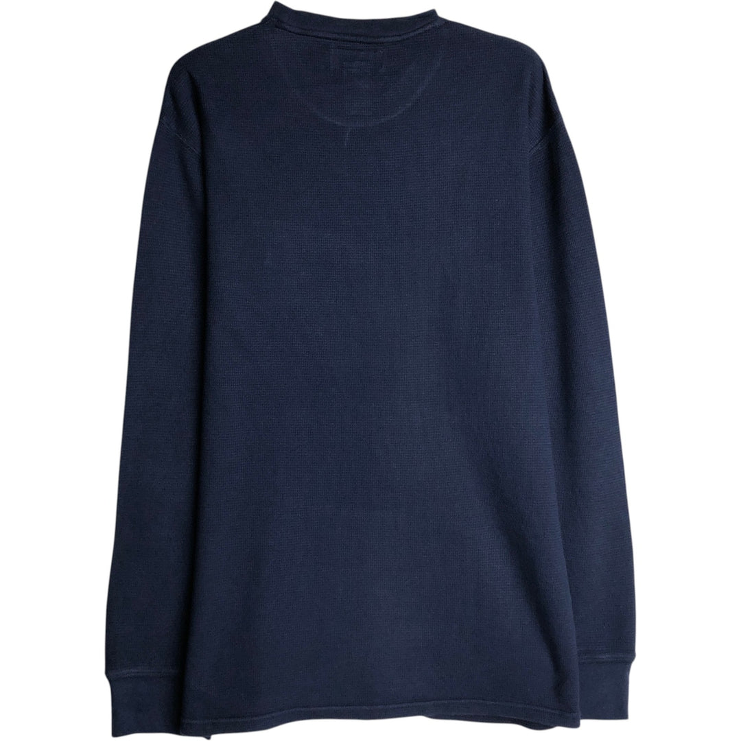 Ralph Lauren POLO RALPH LAUREN Thermal Long T-shirt Waffle Men's M size cotton navy blue type Vintage Second Hand