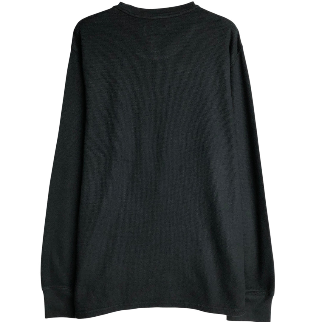 Ralph Lauren POLO RALPH LAUREN SLEEPWEAR Thermal Long T-shirt Waffle Men's L size cotton black type Vintage Second Hand