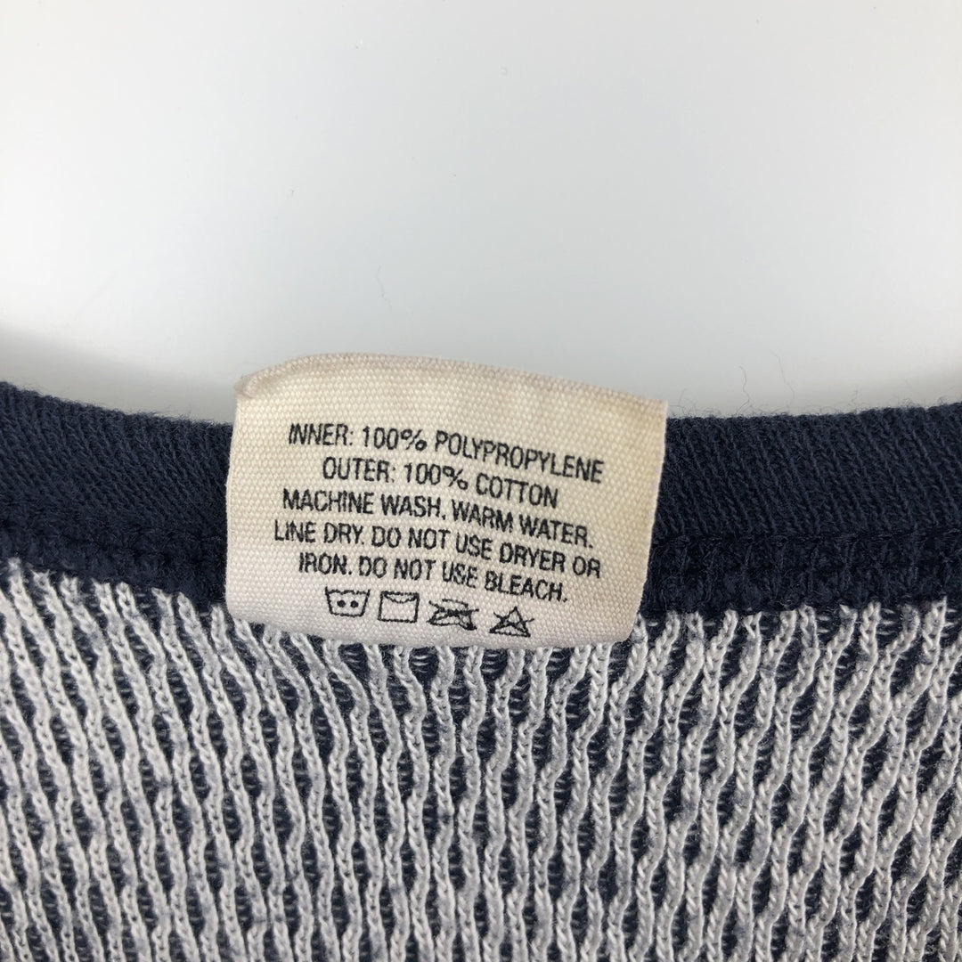 JEMORGAN Thermal Long-Sleeve T-Shirt, Honeycomb Pattern, Made in USA, Men's Size L (equivalent) cotton navy blue type Vintage Second Hand