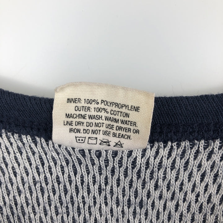 JEMORGAN Thermal Long-Sleeve T-Shirt, Honeycomb Pattern, Made in USA, Men's Size L (equivalent) cotton navy blue type Vintage Second Hand