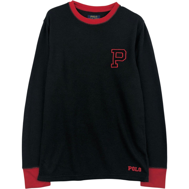 Ralph Lauren POLO RALPH LAUREN SLEEPWEAR Thermal Long T-Shirt, Honeycomb, Men's Size M cotton black type Vintage Second Hand