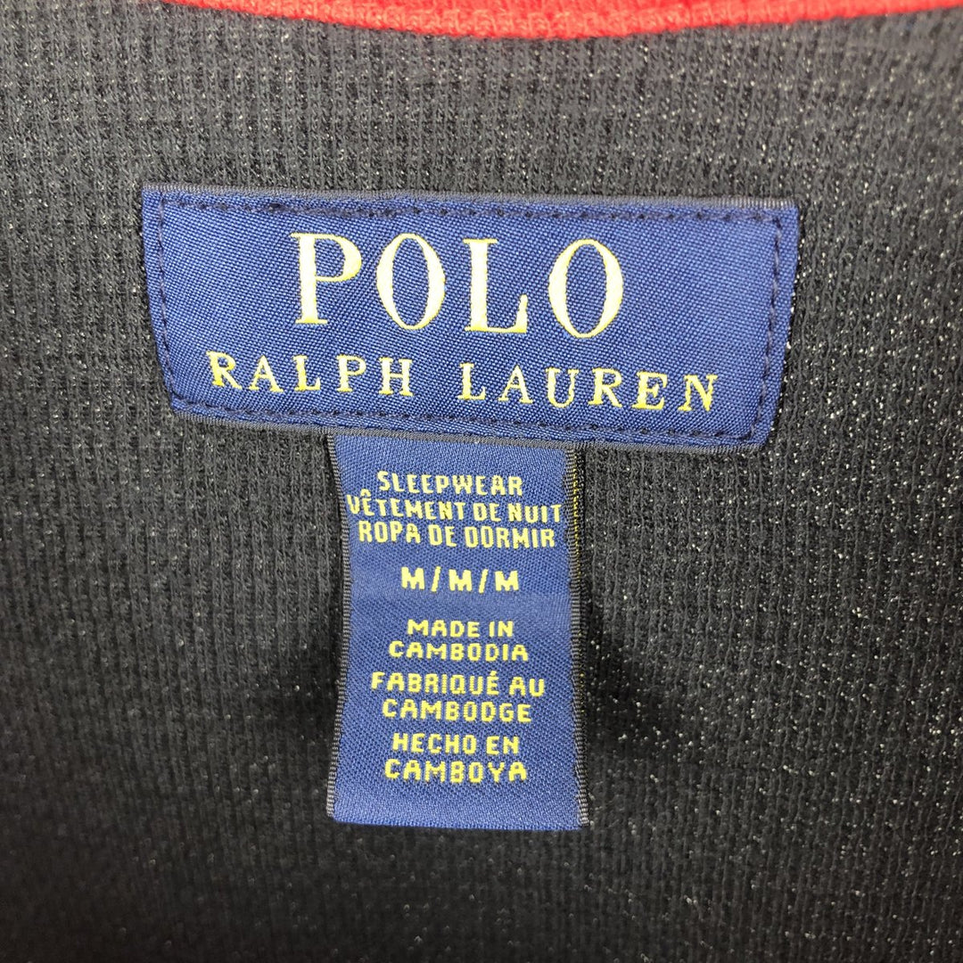 Ralph Lauren POLO RALPH LAUREN SLEEPWEAR Thermal Long T-Shirt, Honeycomb, Men's Size M cotton black type Vintage Second Hand