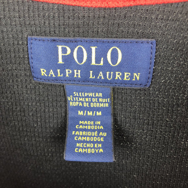 Ralph Lauren POLO RALPH LAUREN SLEEPWEAR Thermal Long T-Shirt, Honeycomb, Men's Size M cotton black type Vintage Second Hand