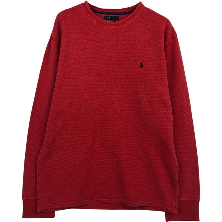 Ralph Lauren POLO RALPH LAUREN Thermal Long T-shirt Waffle Men's XL cotton red type Vintage Second Hand