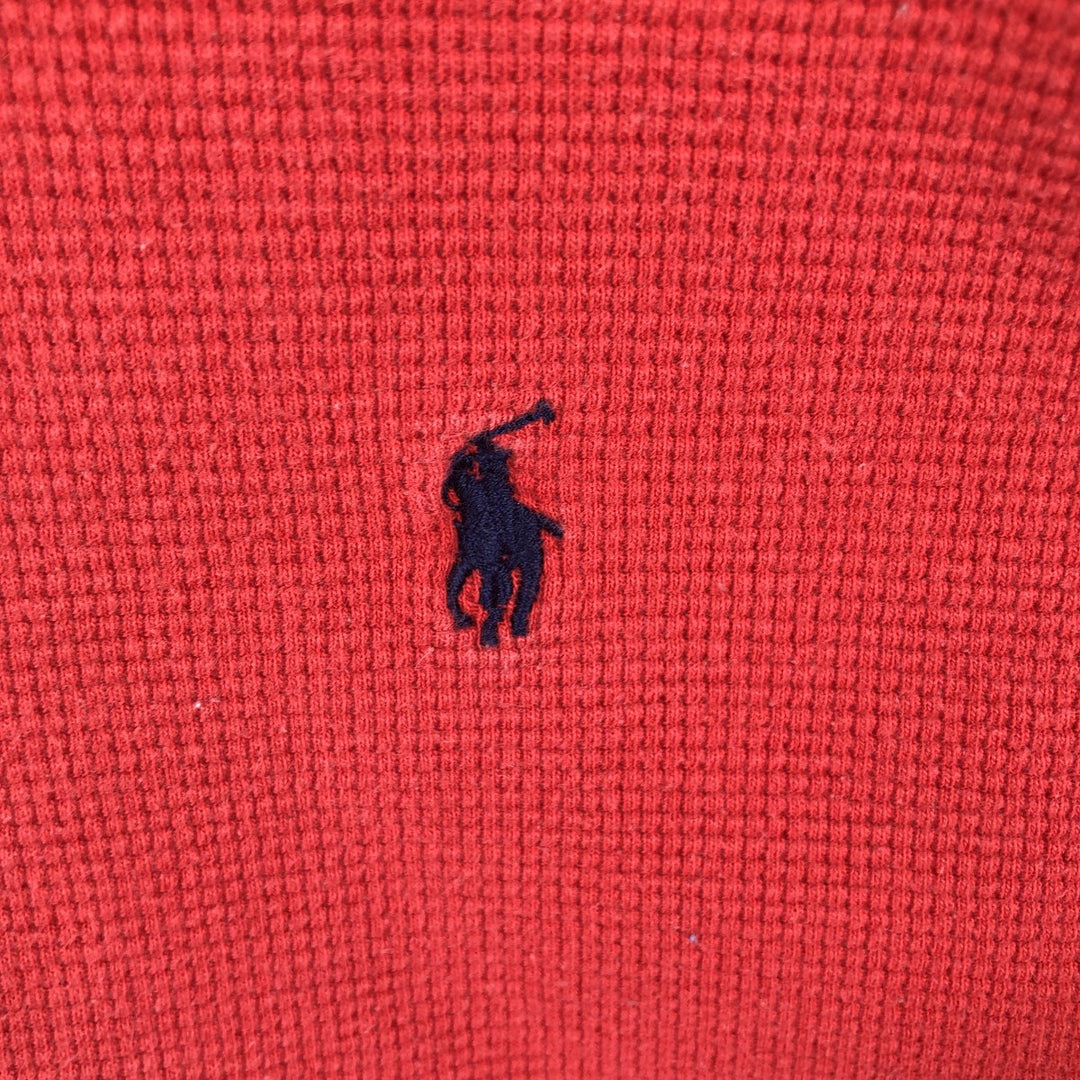 Ralph Lauren POLO RALPH LAUREN Thermal Long T-shirt Waffle Men's XL cotton red type Vintage Second Hand