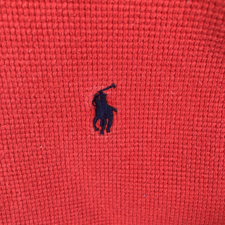 Ralph Lauren POLO RALPH LAUREN Thermal Long T-shirt Waffle Men's XL cotton red type Vintage Second Hand