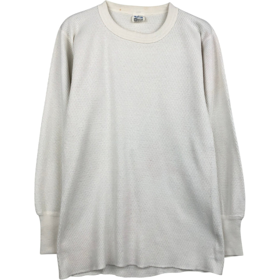 HEAT-LOK Thermal Long-Sleeve T-Shirt, Men's Size M (Equivalent), Vintage polyester white type Vintage Second Hand