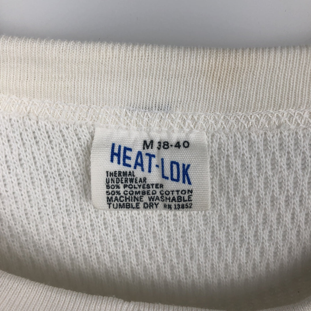 HEAT-LOK Thermal Long-Sleeve T-Shirt, Men's Size M (Equivalent), Vintage polyester white type Vintage Second Hand