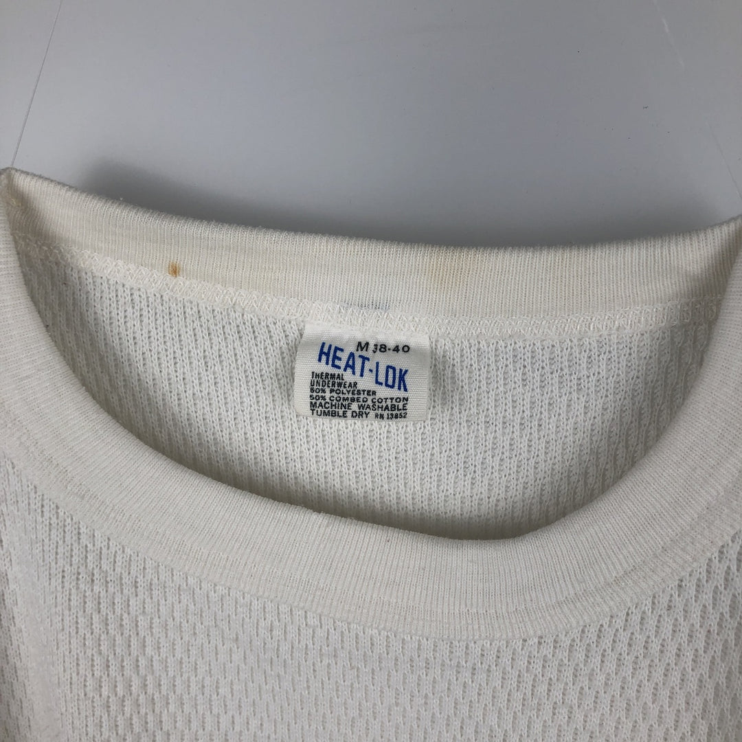 HEAT-LOK Thermal Long-Sleeve T-Shirt, Men's Size M (Equivalent), Vintage polyester white type Vintage Second Hand