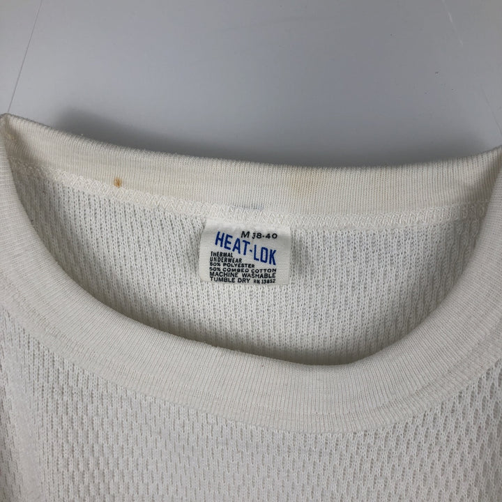 HEAT-LOK Thermal Long-Sleeve T-Shirt, Men's Size M (Equivalent), Vintage polyester white type Vintage Second Hand