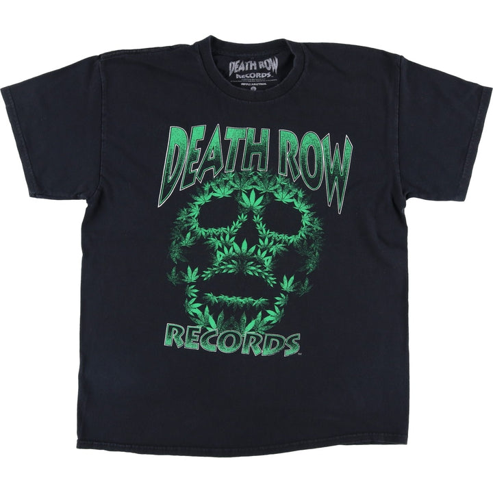 DEATH ROW RECORDS Skull Pattern Band T-Shirt (Men's Size L) cotton black type Vintage Second Hand