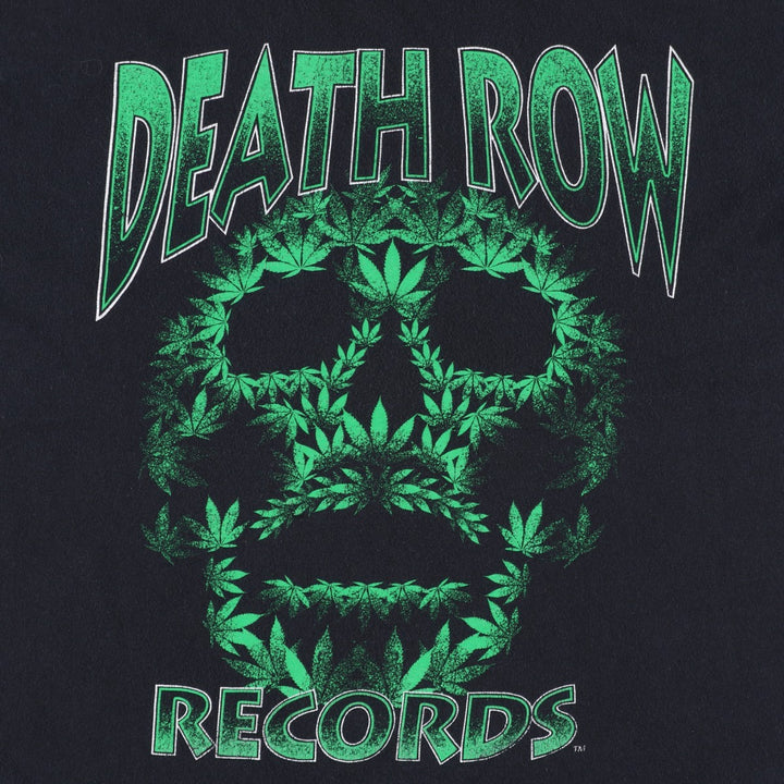 DEATH ROW RECORDS Skull Pattern Band T-Shirt (Men's Size L) cotton black type Vintage Second Hand