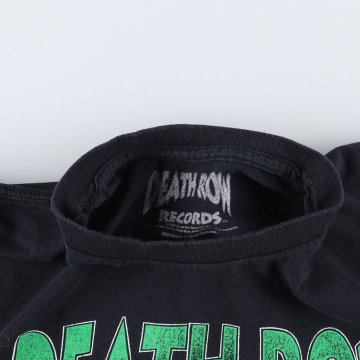 DEATH ROW RECORDS Skull Pattern Band T-Shirt (Men's Size L) cotton black type Vintage Second Hand