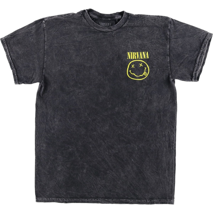 NIRVANA Nirvana Band T-shirt, Band T, Men's M size cotton black type Vintage Second Hand