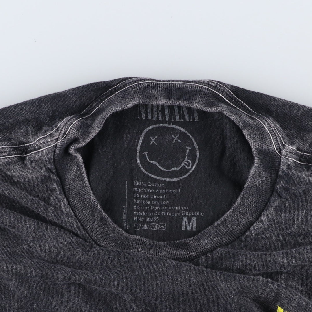 NIRVANA Nirvana Band T-shirt, Band T, Men's M size cotton black type Vintage Second Hand