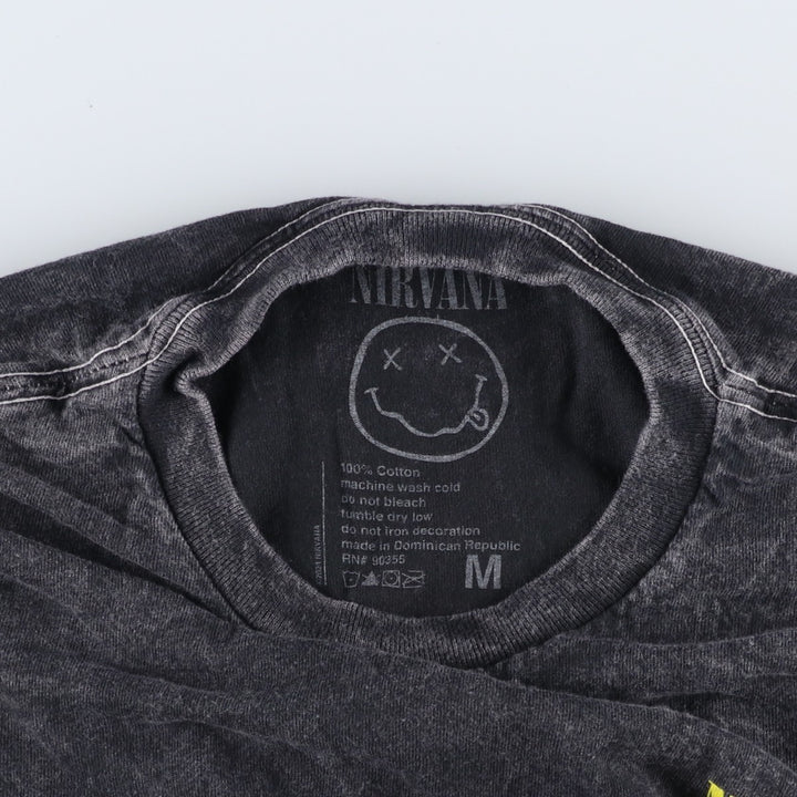 NIRVANA Nirvana Band T-shirt, Band T, Men's M size cotton black type Vintage Second Hand