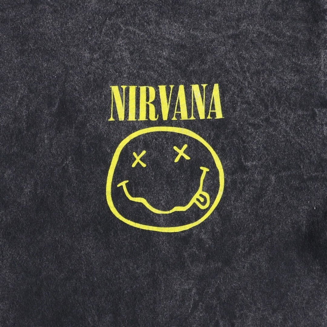 NIRVANA Nirvana Band T-shirt, Band T, Men's M size cotton black type Vintage Second Hand