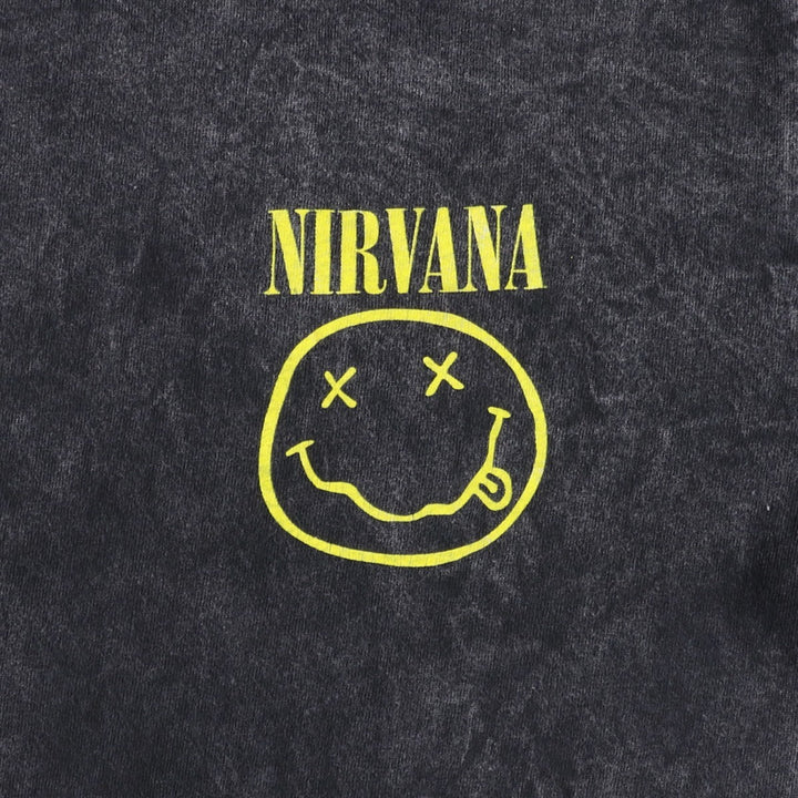 NIRVANA Nirvana Band T-shirt, Band T, Men's M size cotton black type Vintage Second Hand