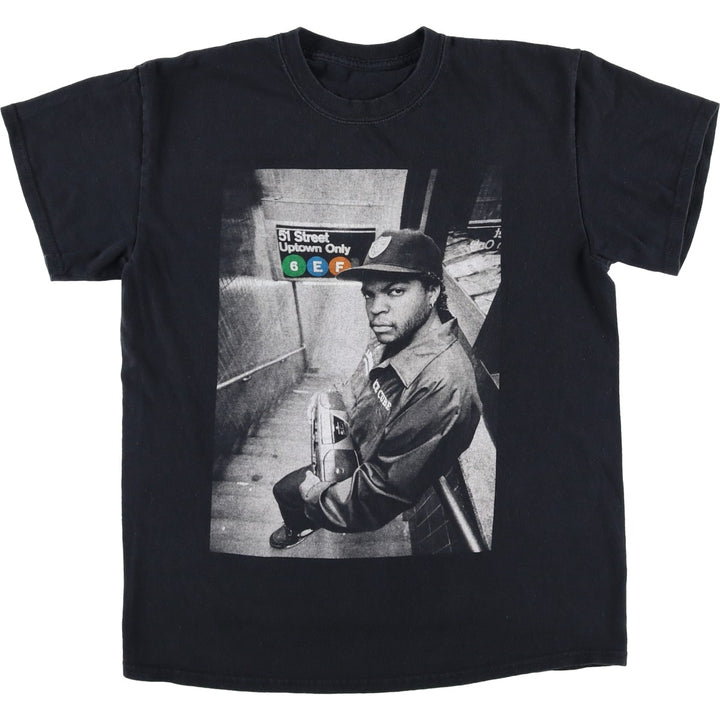 ICE CUBE Print Rap T-Shirt (Men's Size M) - Hip Hop/R&B unclear black type Vintage Second Hand