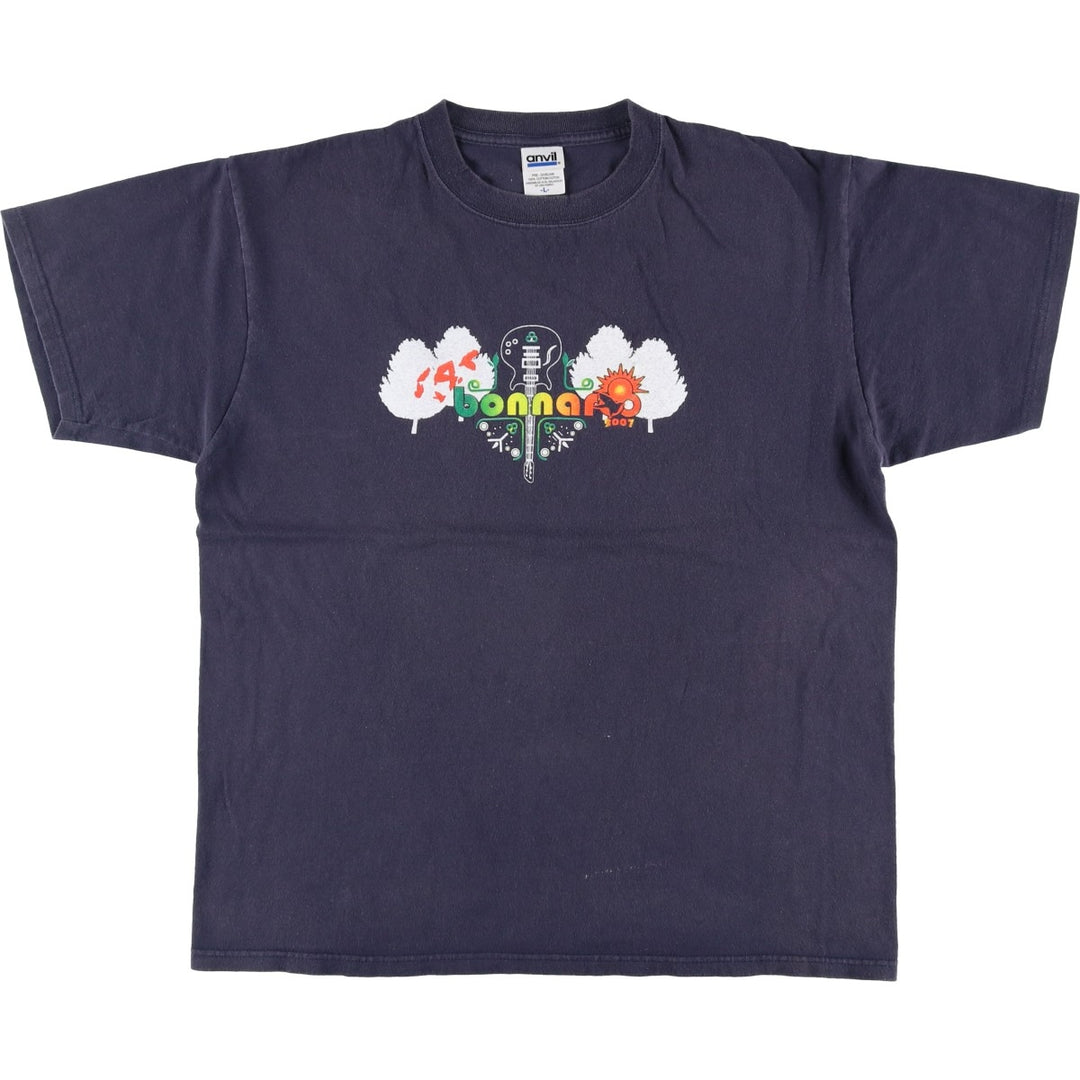 2000'S Anvil BONNAROO Bonnaroo Festival Band T-shirt, Men's Size L (approx.) cotton gray type Vintage Second Hand