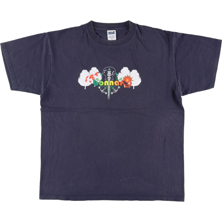 2000'S Anvil BONNAROO Bonnaroo Festival Band T-shirt, Men's Size L (approx.) cotton gray type Vintage Second Hand