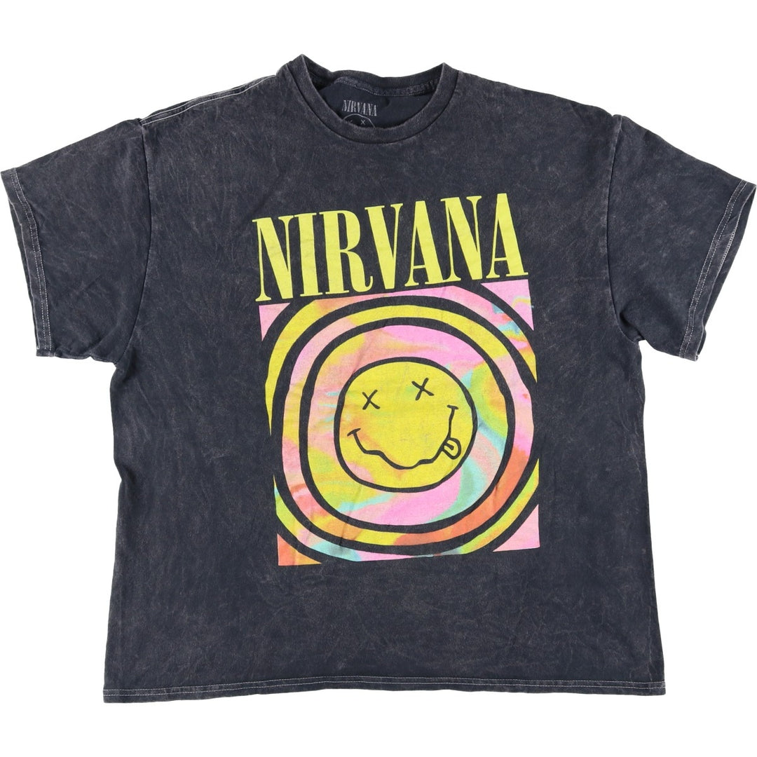 NIRVANA Nirvana Band T-shirt, Band T, Men's XL size cotton black type Vintage Second Hand