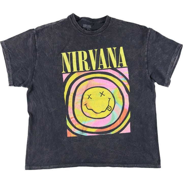 NIRVANA Nirvana Band T-shirt, Band T, Men's XL size cotton black type Vintage Second Hand