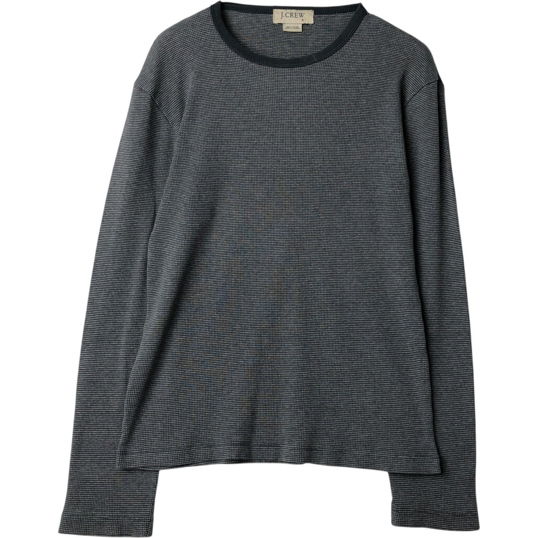 90'S J.Crew Thermal Long-Sleeve T-Shirt, Waffle Knit, Made in Canada, Men's Size M (Equivalent), Vintage cotton gray type Vintage Second Hand