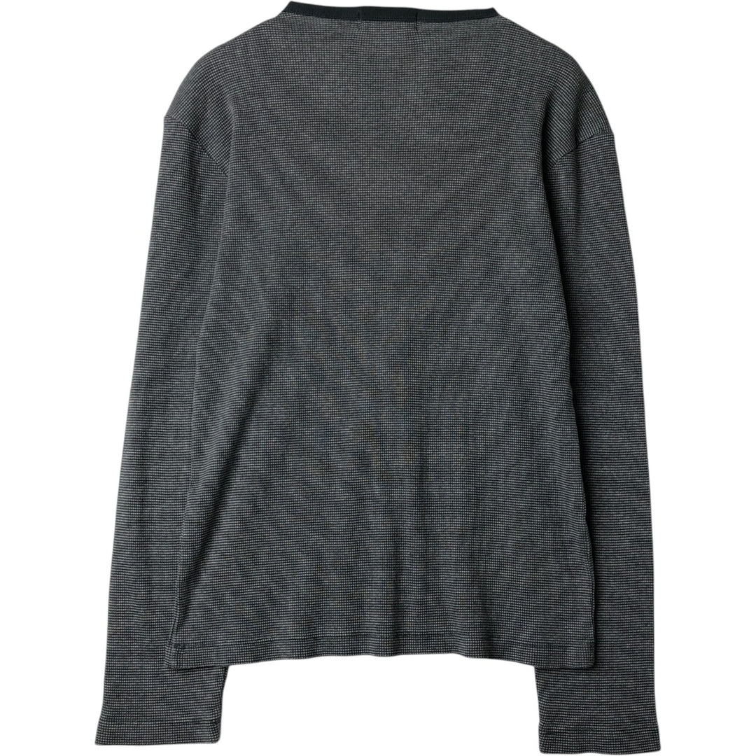 90'S J.Crew Thermal Long-Sleeve T-Shirt, Waffle Knit, Made in Canada, Men's Size M (Equivalent), Vintage cotton gray type Vintage Second Hand