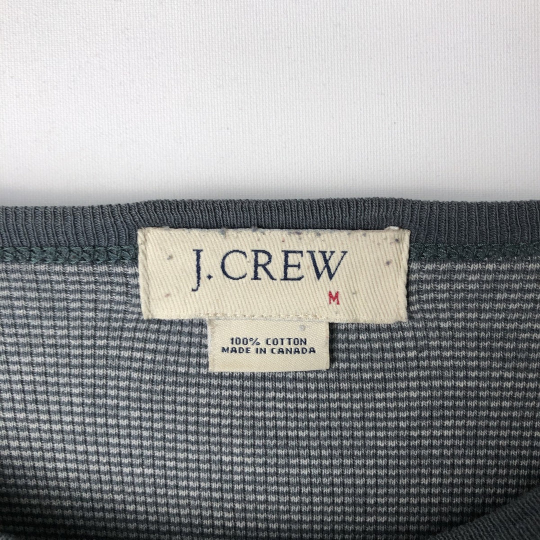 90'S J.Crew Thermal Long-Sleeve T-Shirt, Waffle Knit, Made in Canada, Men's Size M (Equivalent), Vintage cotton gray type Vintage Second Hand