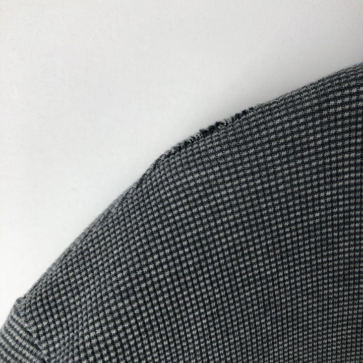 90'S J.Crew Thermal Long-Sleeve T-Shirt, Waffle Knit, Made in Canada, Men's Size M (Equivalent), Vintage cotton gray type Vintage Second Hand