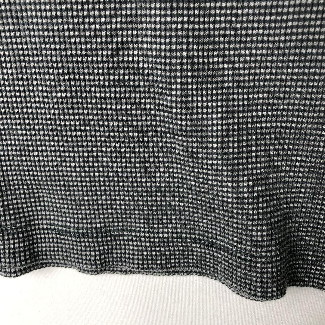 90'S J.Crew Thermal Long-Sleeve T-Shirt, Waffle Knit, Made in Canada, Men's Size M (Equivalent), Vintage cotton gray type Vintage Second Hand
