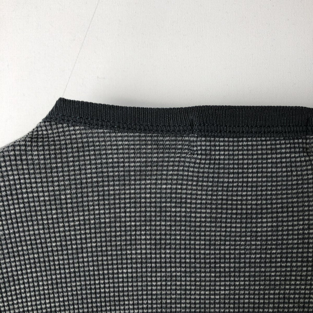 90'S J.Crew Thermal Long-Sleeve T-Shirt, Waffle Knit, Made in Canada, Men's Size M (Equivalent), Vintage cotton gray type Vintage Second Hand