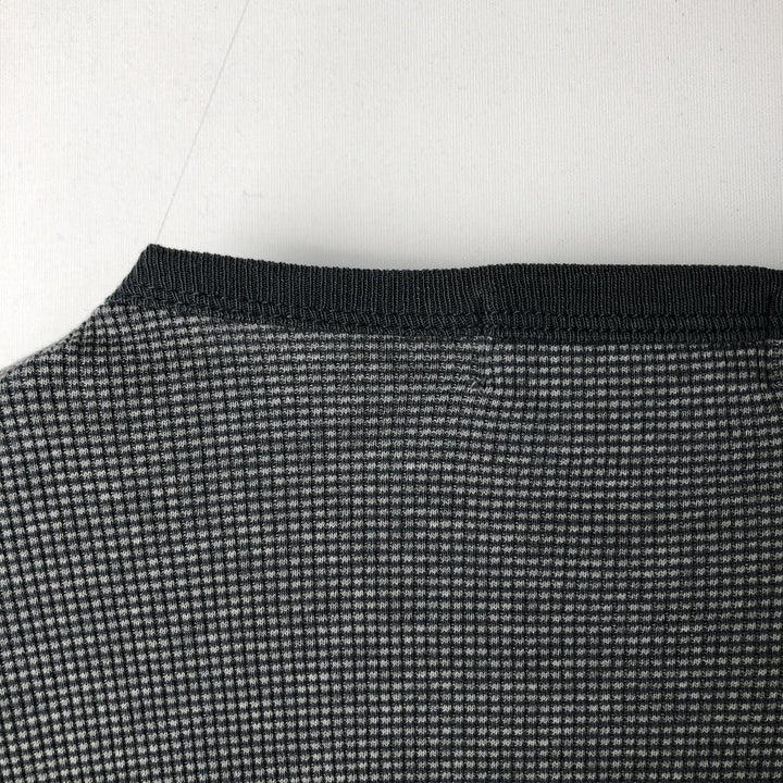 90'S J.Crew Thermal Long-Sleeve T-Shirt, Waffle Knit, Made in Canada, Men's Size M (Equivalent), Vintage cotton gray type Vintage Second Hand