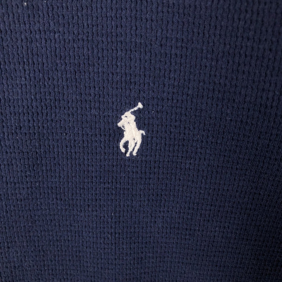 Ralph Lauren POLO RALPH LAUREN Thermal Ron T Waffle Men's L size cotton navy blue type Vintage Second Hand