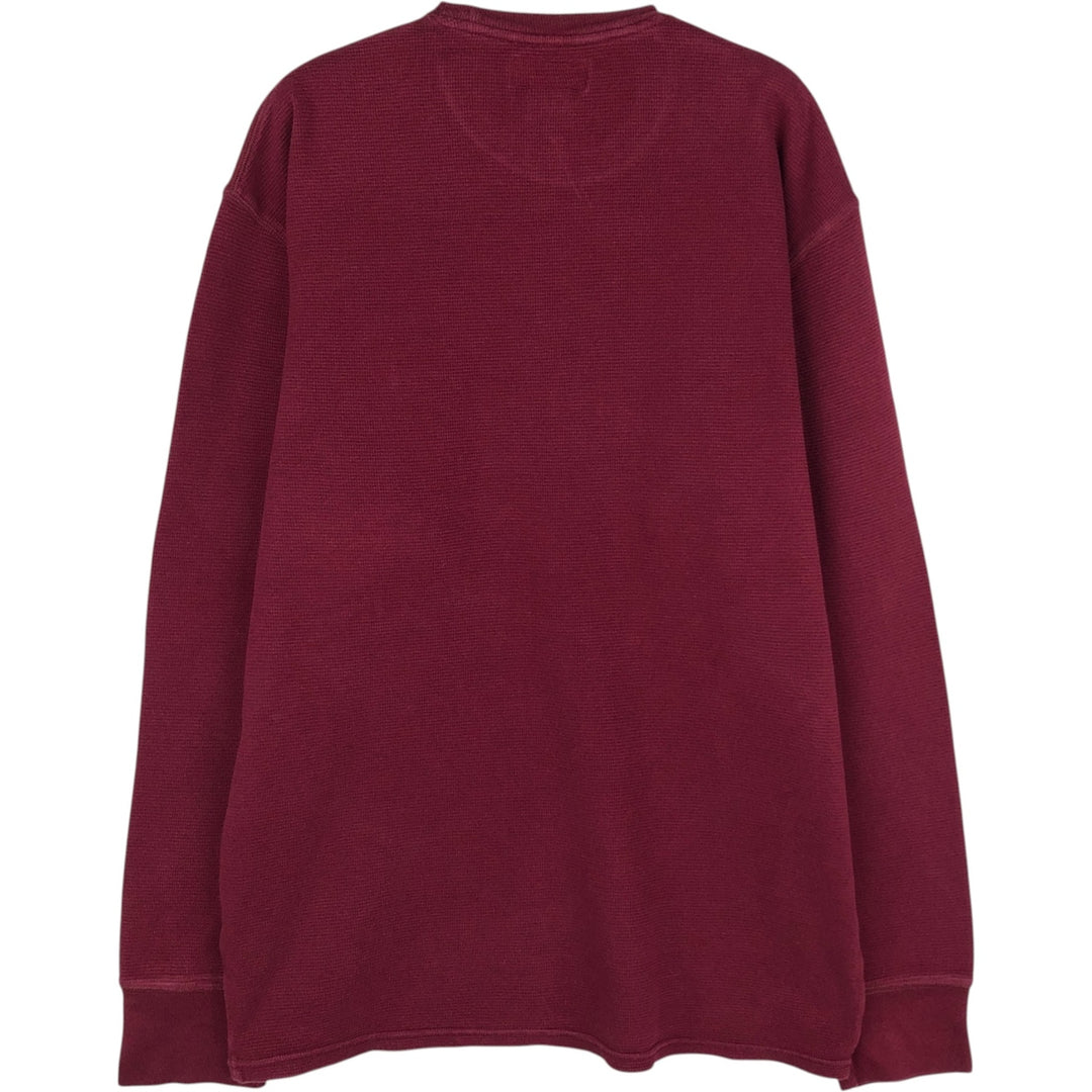 Ralph Lauren POLO RALPH LAUREN Thermal Long T-shirt Waffle Men's XL cotton Red type red-purple Vintage Second Hand