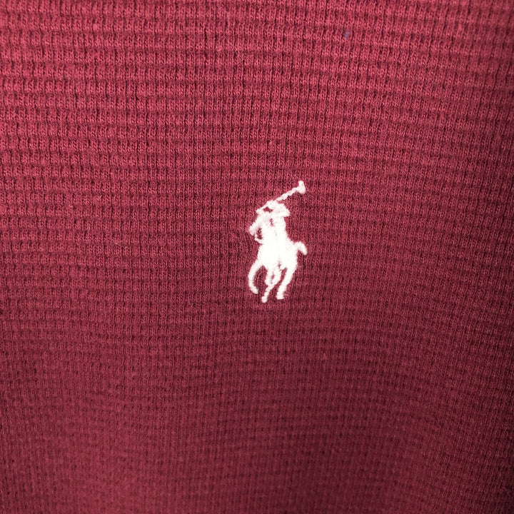 Ralph Lauren POLO RALPH LAUREN Thermal Long T-shirt Waffle Men's XL cotton Red type red-purple Vintage Second Hand