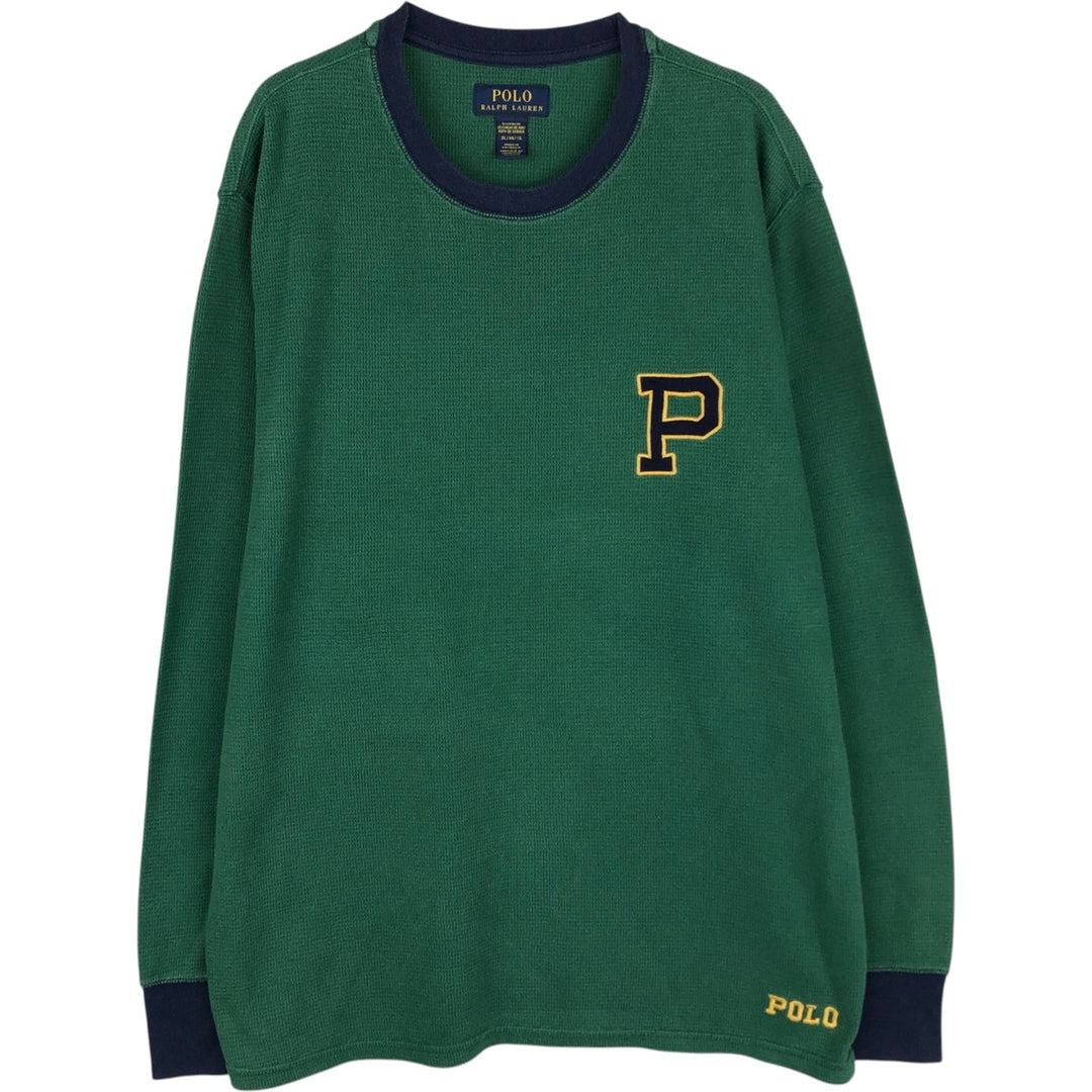 Ralph Lauren POLO RALPH LAUREN SLEEPWEAR Thermal Long T-shirt Waffle Men's XL cotton green type Vintage Second Hand