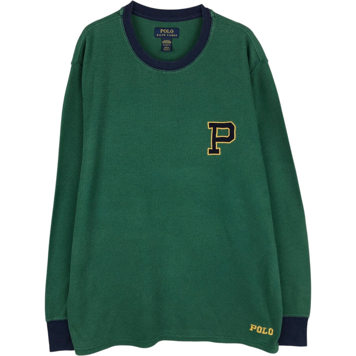 Ralph Lauren POLO RALPH LAUREN SLEEPWEAR Thermal Long T-shirt Waffle Men's XL cotton green type Vintage Second Hand