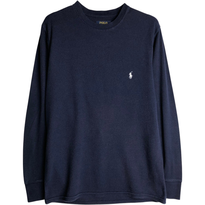 Ralph Lauren POLO RALPH LAUREN Thermal Long T-Shirt, Men's Size M cotton navy blue type Vintage Second Hand