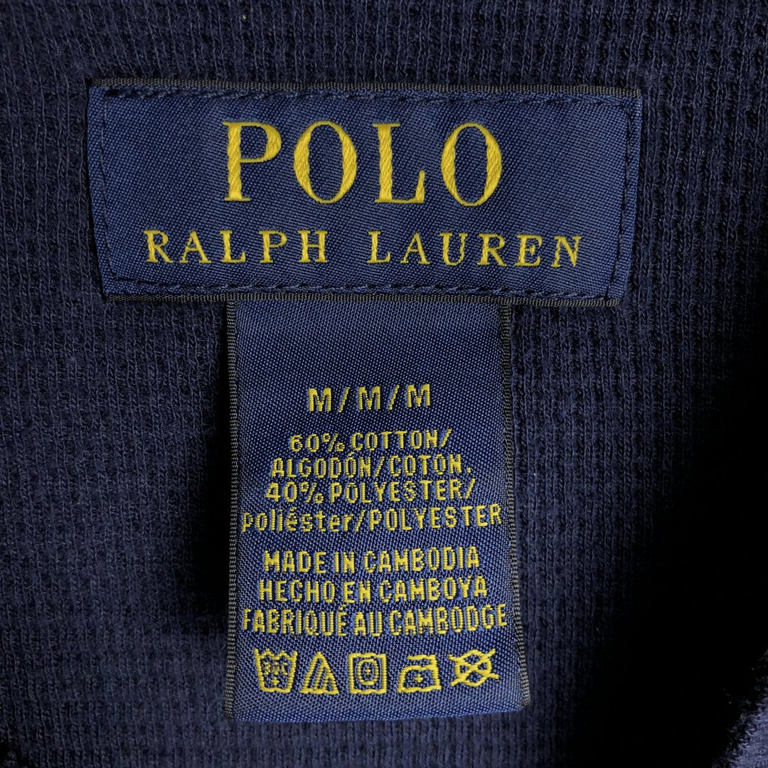 Ralph Lauren POLO RALPH LAUREN Thermal Long T-Shirt, Men's Size M cotton navy blue type Vintage Second Hand