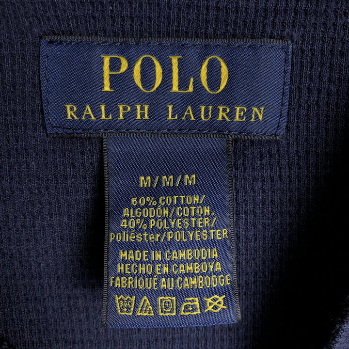 Ralph Lauren POLO RALPH LAUREN Thermal Long T-Shirt, Men's Size M cotton navy blue type Vintage Second Hand