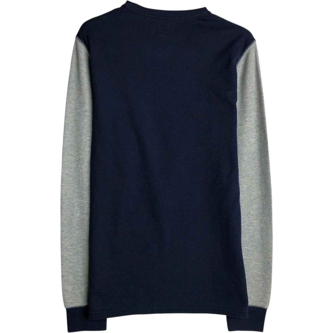 Ralph Lauren POLO RALPH LAUREN SLEEPWEAR Two-tone Thermal Long-Sleeve T-Shirt, Men's Size M (approx.) cotton navy blue type Vintage Second Hand
