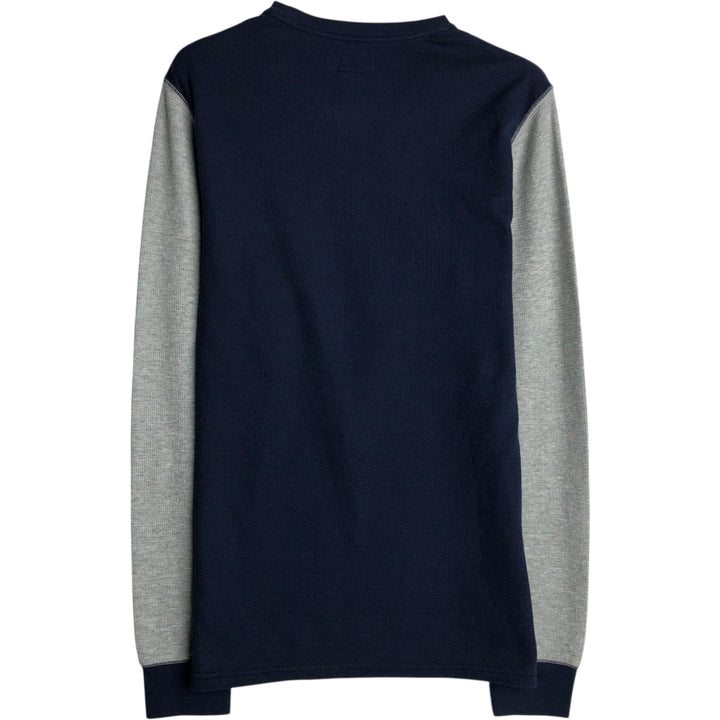 Ralph Lauren POLO RALPH LAUREN SLEEPWEAR Two-tone Thermal Long-Sleeve T-Shirt, Men's Size M (approx.) cotton navy blue type Vintage Second Hand