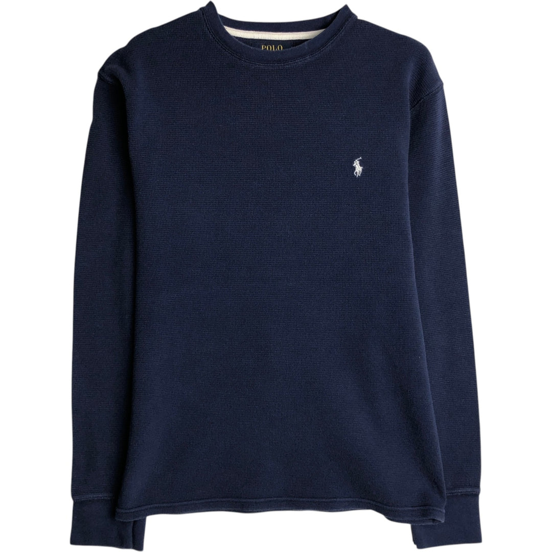 Ralph Lauren POLO RALPH LAUREN Thermal Long T-shirt Waffle Men's M size unclear navy blue type Vintage Second Hand